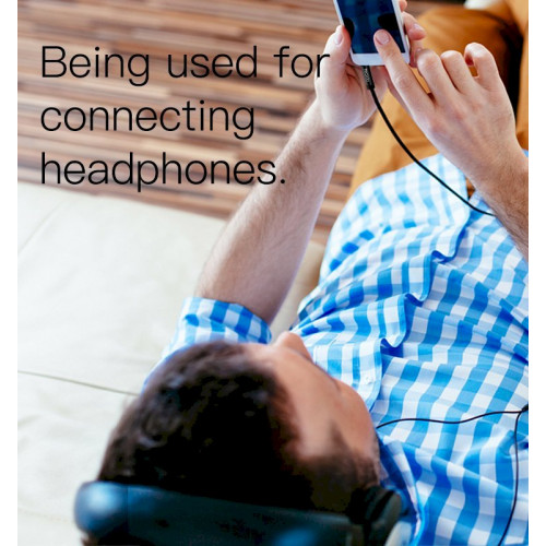 يسيدو - كيبل ناقل الصوت YAU14 من AUX 3.5MM الى AUX 3.5MM بطول 1 متر -أسود