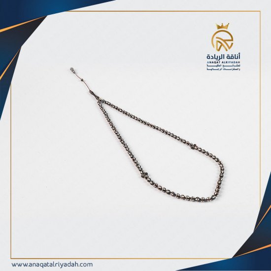 سبحة خشب كوك مطعم بالفضة و العظم 001