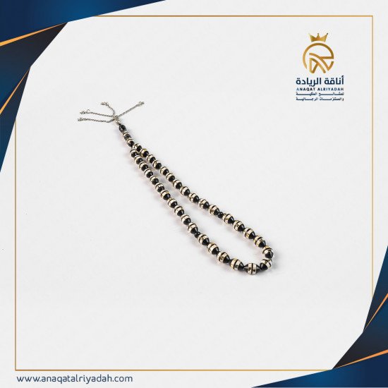سبحة خشب كوك مطعم معدن مع عظم