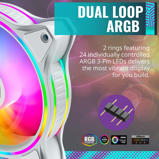 مراوح تركيب : COOLER MASTER MF120HALO WHITE