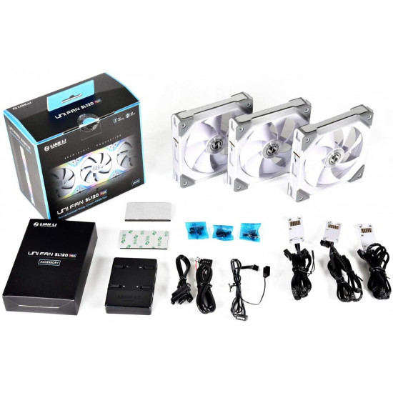 مراوح تركيب : LIAN LI UNI-FAN SL120 3PACK WHITE