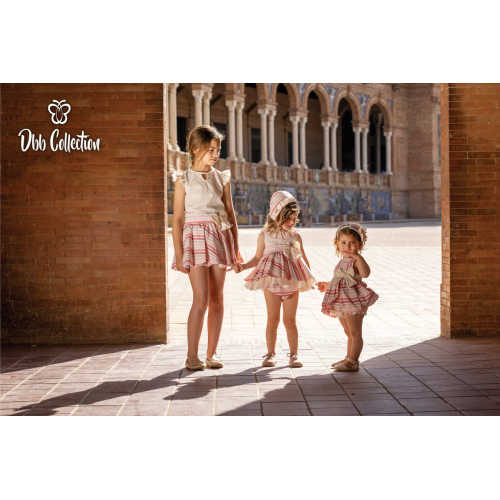 13004 طقم بناتي من قطعتين فستان وكلوت