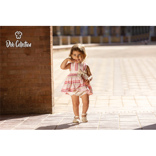 13004 طقم بناتي من قطعتين فستان وكلوت