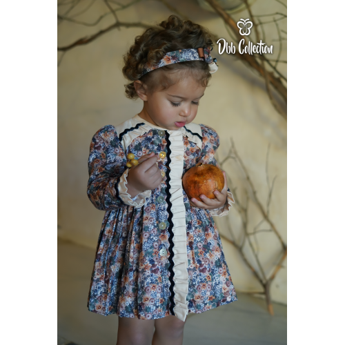 16702فستان اسباني مورد خريفي 