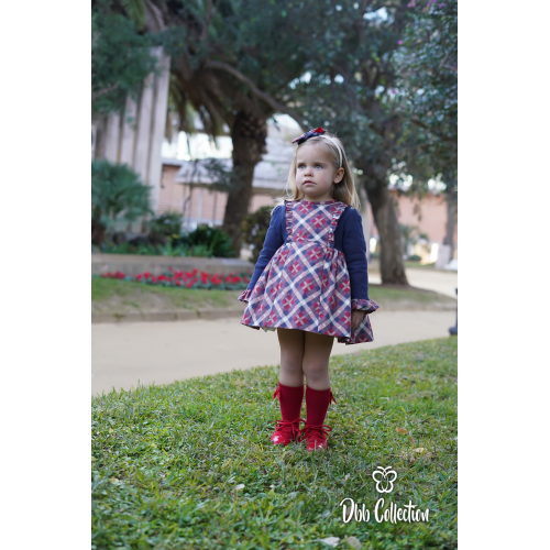 17002 فستان اسباني كحلي واحمر 17002 فستان اسباني كحلي واحمر