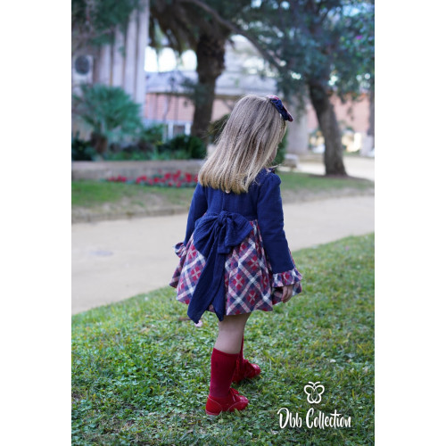 17002 فستان اسباني كحلي واحمر 17002 فستان اسباني كحلي واحمر