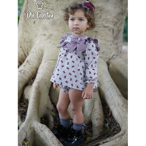 17304 طقم بناتي فستان وكلوت   