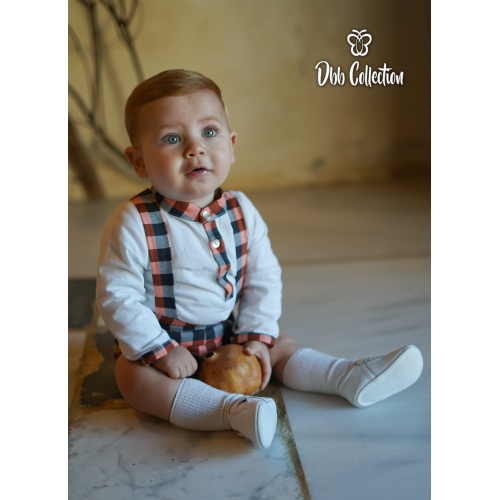 16805 بدلة ولادي قميص وشيال كاروهات برتقالي 16805 بدلة ولادي قميص وشيال كاروهات برتقالي