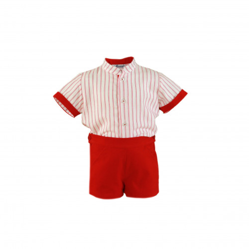 35014123 بدلة ولادي قميص وشورت احمر