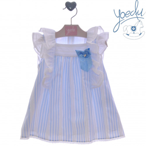 0524 فستان اسباني مخطط سماوي 0524 فستان اسباني مخطط سماوي