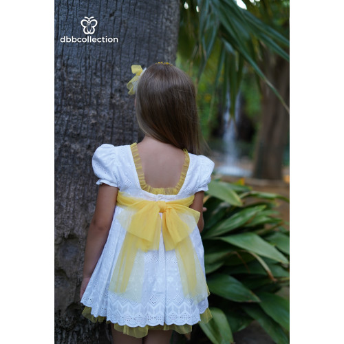 17602  فستان اسباني  أصفر