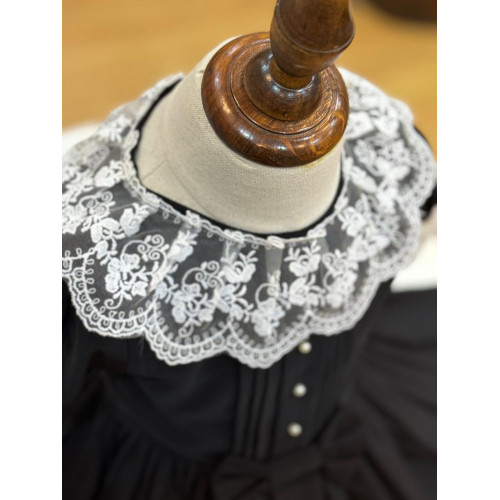 فستان اسود مع دانتيل  0120  