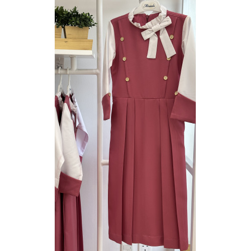 مريول مدرسي وردي متصل 14467 مريول مدرسي وردي متصل 14467