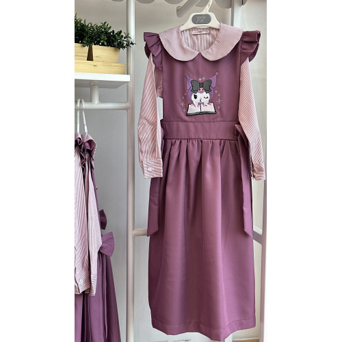 مريول مدرسي بتطريز كرومي بنفسجي من قطعتين 144616 مريول مدرسي بتطريز كرومي بنفسجي من قطعتين 144616