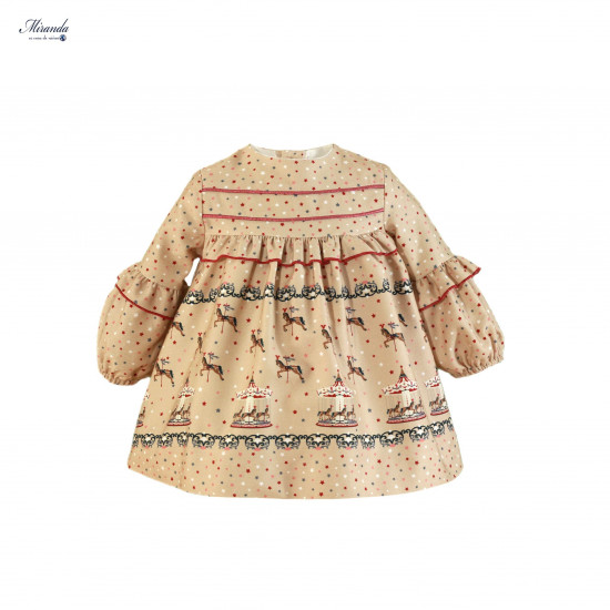 360159V  فستان اسباني طباعة احصنة