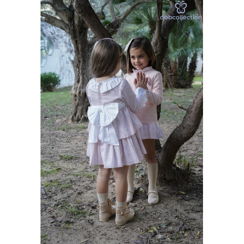 فستان اسباني وردي 20602 