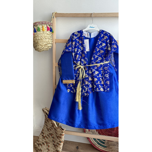 240042 فستان شعبي أزرق