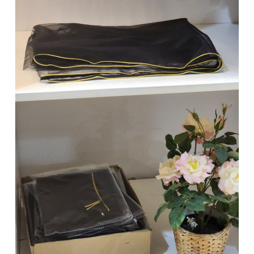 2408 شيله تول بتطريز ذهبي 