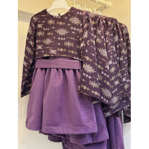240107 فستان بنفسجي كشميري من قطعتين