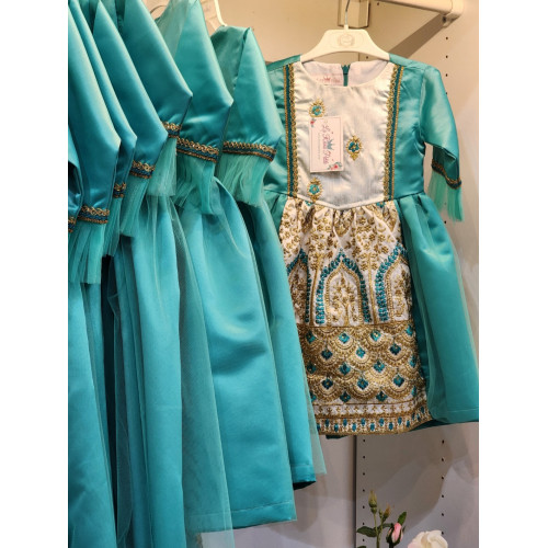 240161 فستان للمناسبات تركوازي مطرز 240161 فستان للمناسبات تركوازي مطرز