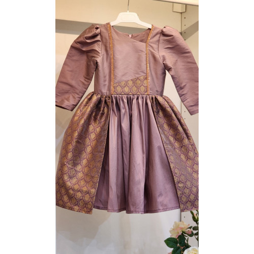 240182 فستان لون كشميري وذهبي 240182 فستان لون كشميري وذهبي