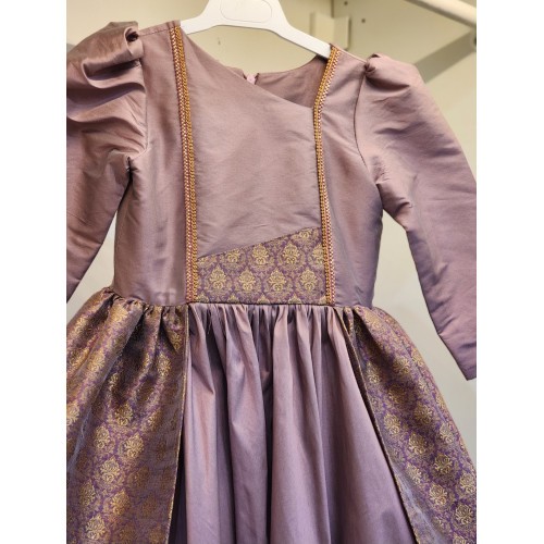 240182 فستان لون كشميري وذهبي 240182 فستان لون كشميري وذهبي