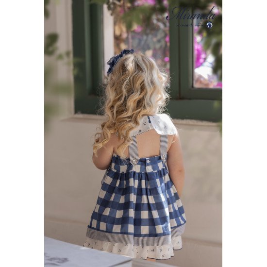 370250V فستان اسباني كحلي بفتحة ظهر