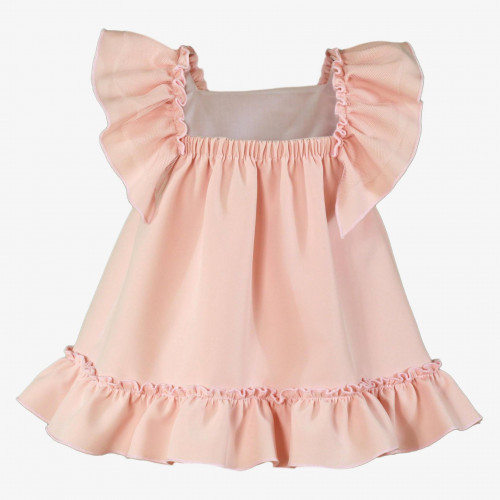 370130V فستان اسباني وردي