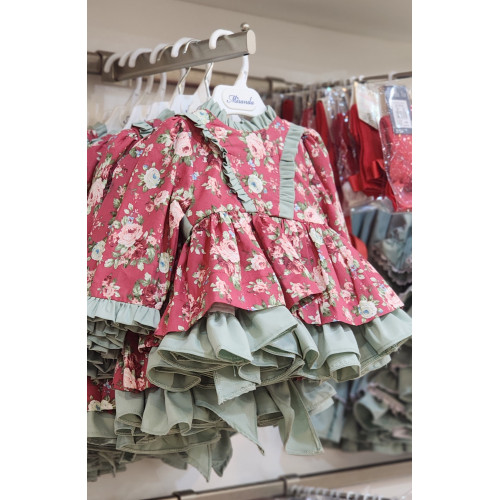 فستان صغيرات ورد احمر240195 فستان صغيرات ورد احمر240195