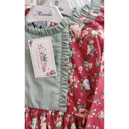 فستان ربيعي مورد احمر240197 