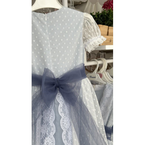 240370 فستان أزرق تول للمناسبات