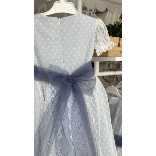 240370 فستان أزرق تول للمناسبات