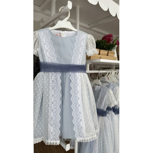 240370 فستان أزرق تول للمناسبات