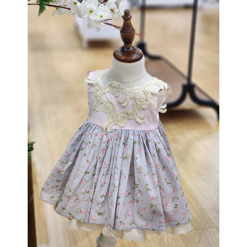 240400 فستان  مورد للصغيرات مع قبعة 