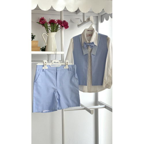 بدلة ولادي أزرق شورت من ٤ قطع240386  