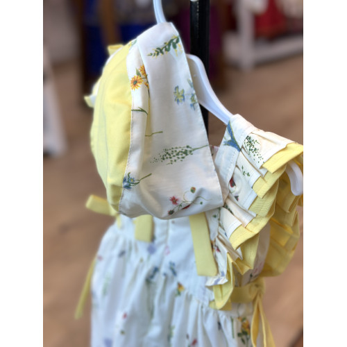 240399 فستان قطن مورد مع قبعة