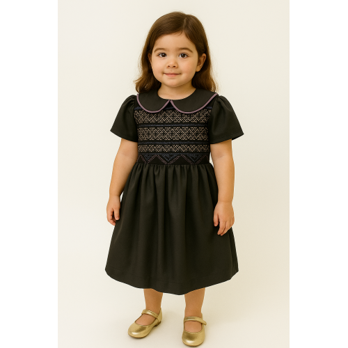 240501 فستان أسود مطرز 240501 فستان أسود مطرز