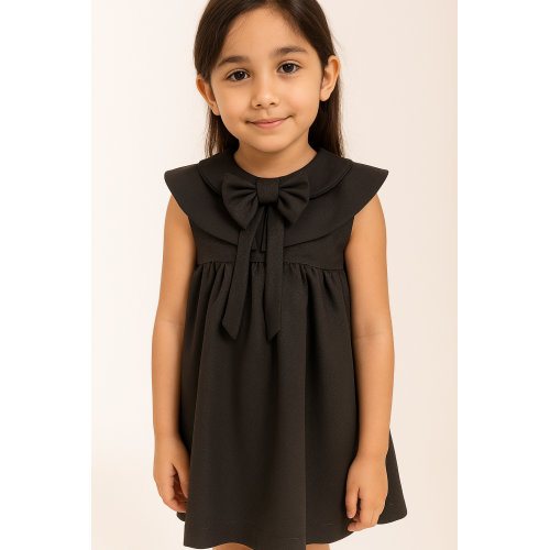 فستان أسود بياقة240505 فستان أسود بياقة240505