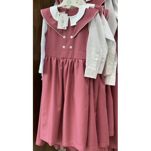 مريول مدرسي متصل وردي 144702 مريول مدرسي متصل وردي 144702