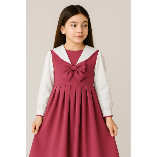 مريول مدرسي متصل وردي 240422 مريول مدرسي متصل وردي 240422