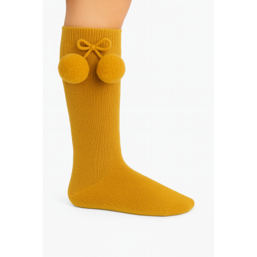 جوارب طويلة لون كموني  موديل كور 