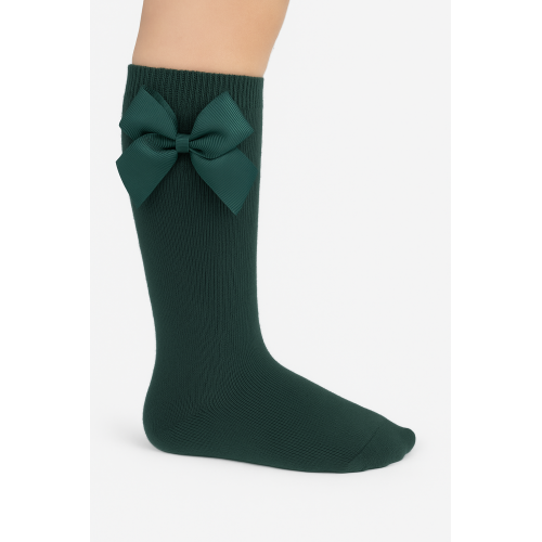 جوارب طويلة لون أخضر موديل فيونكة 