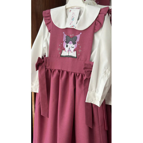 مريول مدرسي وردي بشخصية كرومي مع قميص أبيض 144740