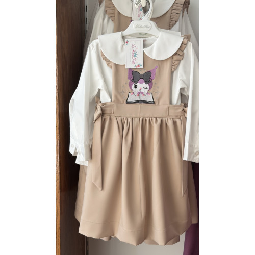 مريول (( رياض أطفال )) بيج مطرز بشخصية كرومي مع قميص 144736