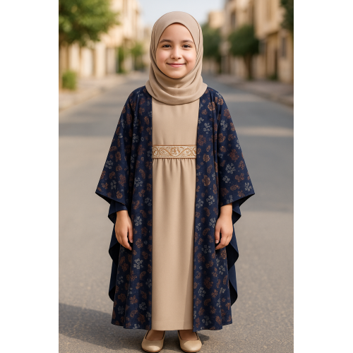 فستان بيج مع عباة كشميري  2401106