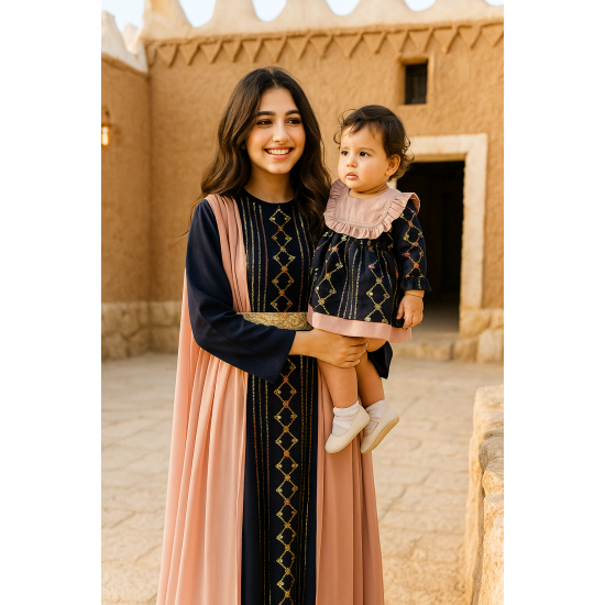 فستان أطفال شعبي  مطرز بالترتر وبتفاصيل  أنيقة 240437