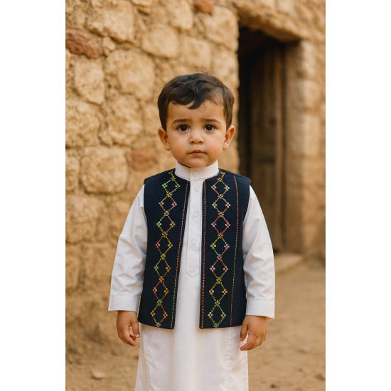 صديري شعبي للأولاد لينن مطرز 240440