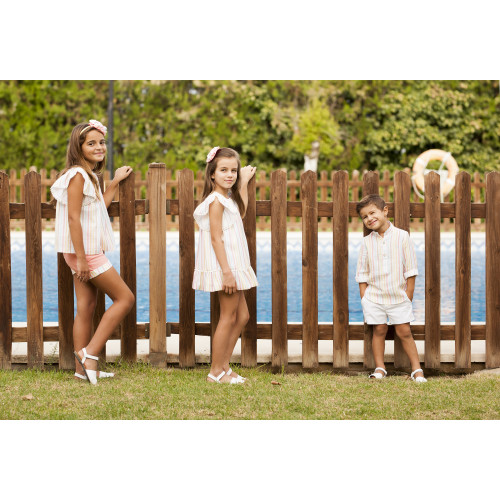 9067 بدلة بقميص مقلم وشورت 9067 بدلة بقميص مقلم وشورت