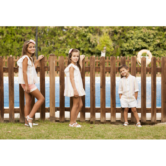 9067 بدلة بقميص مقلم وشورت 9067 بدلة بقميص مقلم وشورت