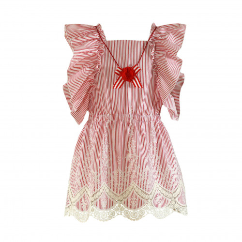 290352 فستان اسباني مخطط